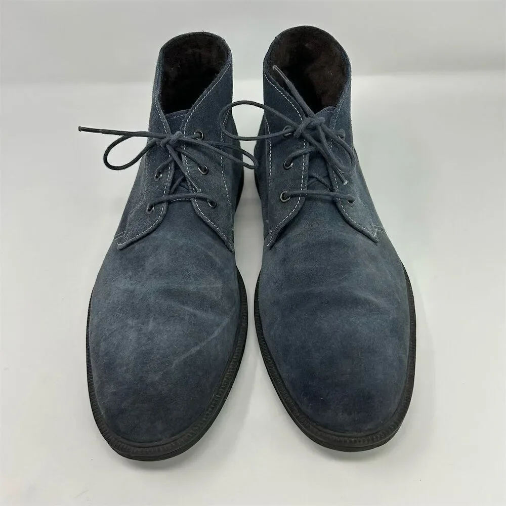 Stacy Adams Men's Blue Suede Chukka Boots Size 12 M Lace Up Memory Foam